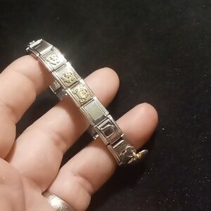 Mommy Charm Bracelet Gold and Stainless Steel Expandable.